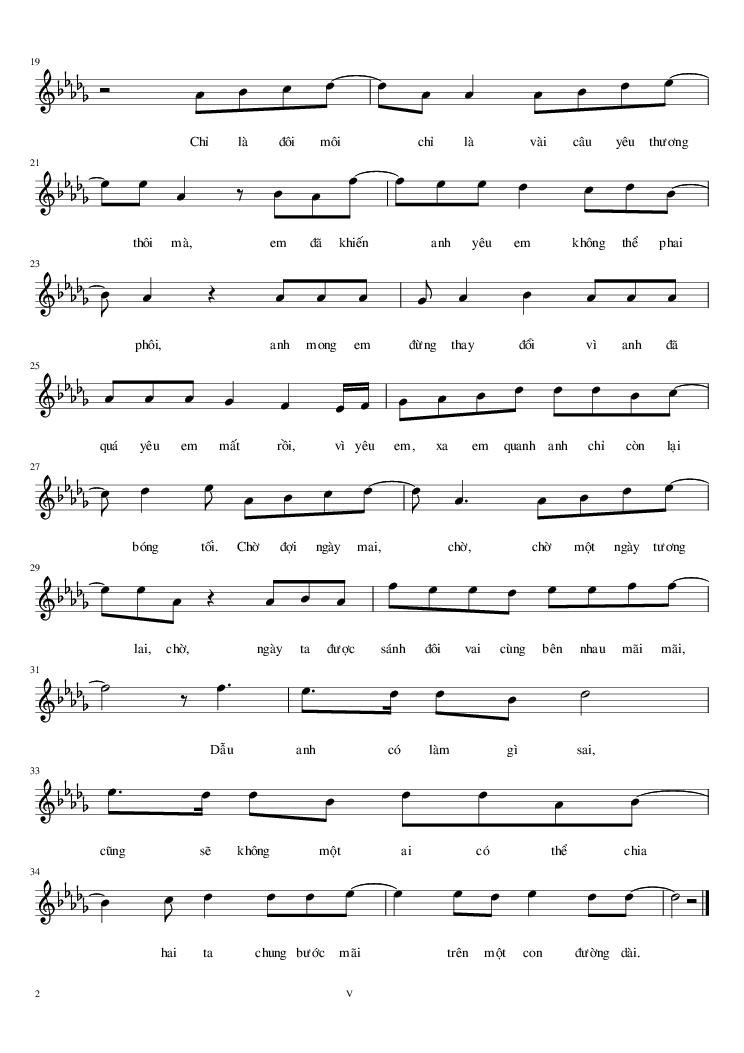 Sheet nhạc Đếm Ngày Xa Em 2